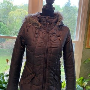 KRUSH Junior Down Parka Jacket Fix Faux Fur Hood